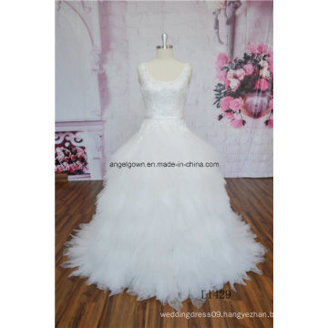 Ruffle Backless New Modle Wedding Gown/Dress with Bowknot Decorate